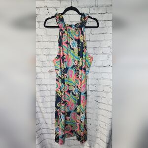 Lolly Wolly Doodle Paisley Vacation Beach Midi‎ Dress Size 3XL